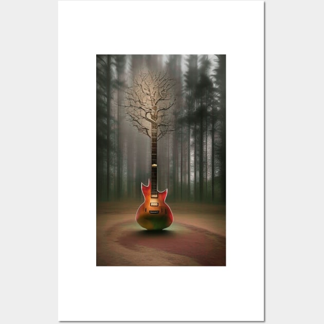 Acoustic Guitar Tree Of Life Guitar Player Nature Guitarist Wall Art by ShopSunday